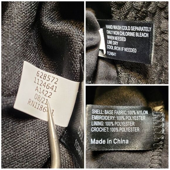 Lane Bryant Black Mock-Neck Illusion Lace Peplum Blouse Women's Plus Size 30/32 - Picture 14 of 16